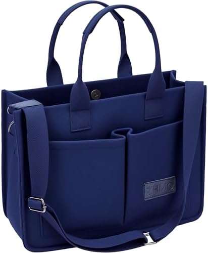 Tote Bag for Women With Compartments,Large Canvas Tote Women's Purse Crossbody Bags Work Laptop Book Bag Satchels Handbags