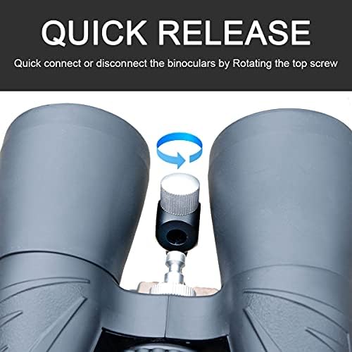 Binocular Tirpod Adapter Quick Release 1/4-20Inch Threading Detachable Mount Accessories for 8x40 8x42 10x50 10x56 12x50 12x60 15x60 15x70 25x70 etc Roof and Porro Zoom Binoculars
