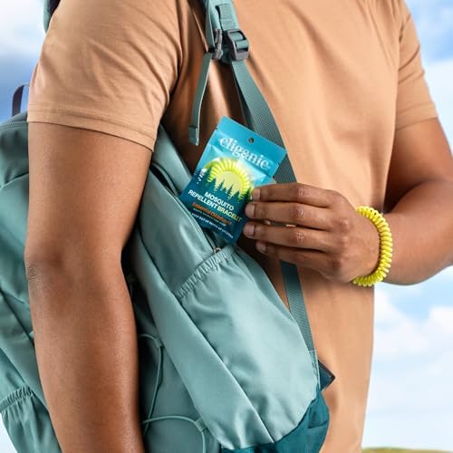 Cliganic 25 Pack Mosquito Repellent Bracelets for Adults & Kids - Natural DEET-Free Bands, Individually Wrapped