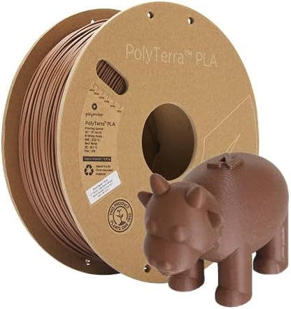 Polymaker Matte PLA Filament Earth Brown 1.75mm 1kg 3D Printing Filament, PolyTerra 3D Printer PLA Filament