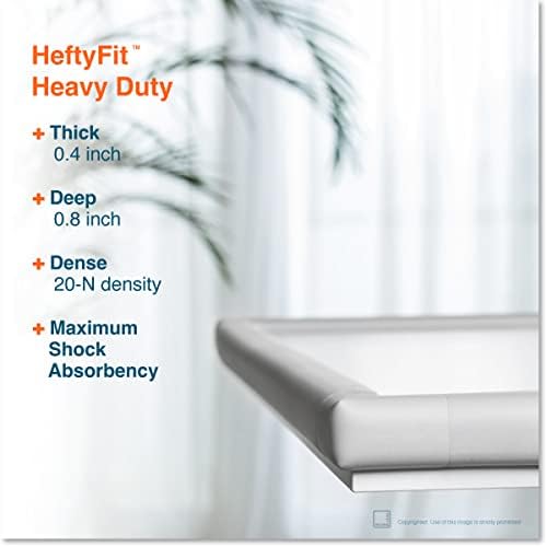Roving Cove HeftyFit Corner Protector for Baby (16 Large Corners), Heavy-Duty Soft Rubber Foam Furniture Corner Bumper Guards, 3M Adhesive Pre-Taped, Oyster White (Off White)