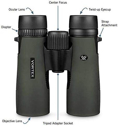 Vortex Optics Diamondback HD 8x28 Binoculars - HD Optical System, Non-slip Grip, Waterproof, Fogproof, Shockproof, Included Carry Case - Unlimited, Unconditional Warranty