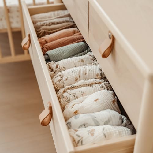 Konssy Muslin Bassinet Sheets for Baby Girl Boy, 2 Pack Soft Breathable Baby Bassinet Mattress Sheets Fit for Hourglass Oval Cradle, Moses Basket Rectangle Mattress (Floral, Pink)