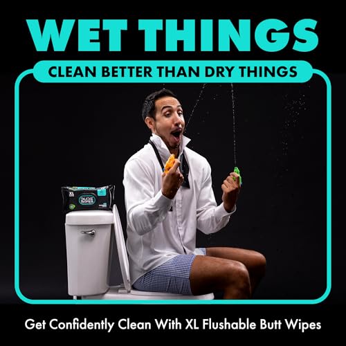 DUDE Wipes - Flushable Wipes - 6 Pack, 288 Count - Mint Chill - Vitamin-E, Aloe, Eucalyptus & Tea Tree Oils - Septic and Sewer Safe