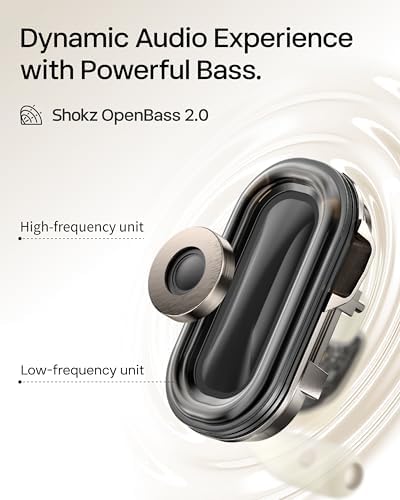 SHOKZ New OpenFit 2 Open-Ear Headphones, True Wireless Bluetooth Earphones with Microphone, Earhook Earbuds with 48 Hours of Playtime, Fast Charging, IP55 Water-Resistant, with Carrying Bag, Black