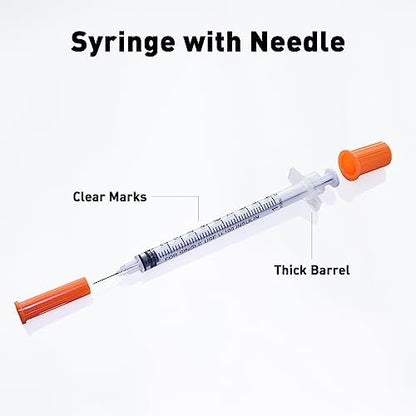 U-100 1ml 30 Gauge 5/16" Syringe, Individually Packed 100 PACK