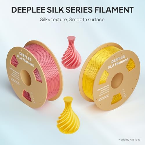 DEEPLEE Silk PLA 3D Printer Filament 1.75mm 1kg, Silk Silver PLA, Dimensional Accuracy +/-0.02mm, Smooth & Shiny Texture, Multi Color 3D Printing Filament
