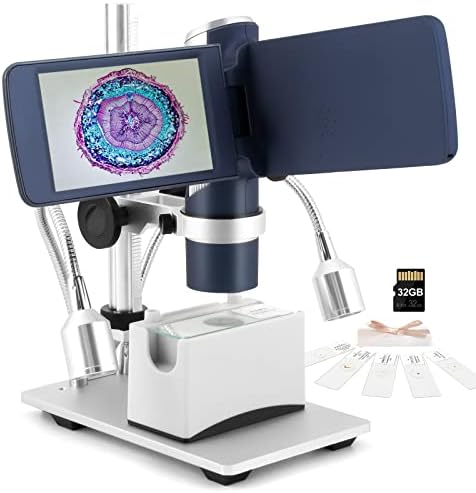 Andonstar AD203S HDMI Digital Microscope for Error Coins with Metal Stand, Handheld Portable USB Microscope Kit for Kids&Adults, 4" LCD Screen, Photo/Video Capture, Windows/Mac PC Compatible(Navy)