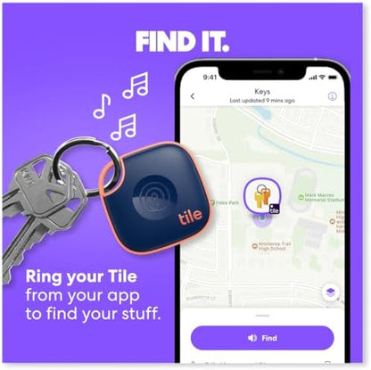 Tile by Life360 Mate - Bluetooth Tracker, Keys Finder and Item Locator for Keys, Bags and More. Phone Finder. Both iOS and Android Compatible. 1-Pack (Black)