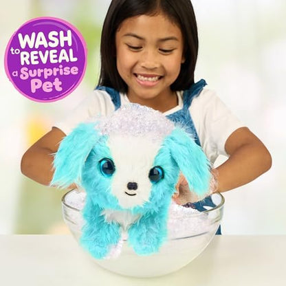 SCRUFFALUVS Pet Scruffs Blue - Mystery Plush Toy, 7.5" Tall - Wash to Reveal 1 of 3 Rescue Pets: Puppy, Bunny, or Kitty - Includes 8.7" Deluxe Pet Carrier - Styles May Vary