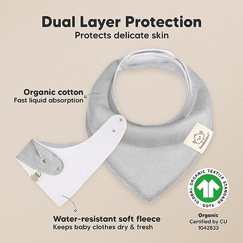 8-Pack Organic Baby Bandana Bibs for Boys, Girls - Super Absorbent Triangle Baby Bibs for Drooling and Teething Infant, 100% Cotton Extra Soft for Newborn, Infant 0-36 Months (Hunter)