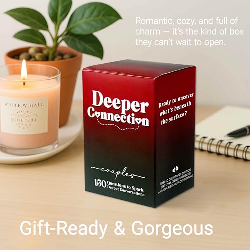 Deeper Connection, Couples Conversation Cards with 150 Deep Questions to Build Intimate Connection & Trust, Relationship Card Game for Date Nights, Wedding, and Anniversary Gifts