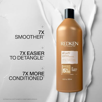 Redken All Soft Conditioner | Moisturizes and Deeply Hydrates| Softens, Smooths, and Adds Shine