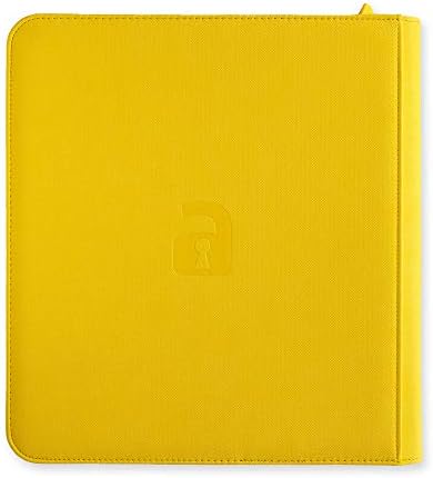Vault X 12 XL Pocket Trading Card Zip Binder - 624 cards, Premium Exo-Tec Album Material, 26 Side-Loading Pages, Folder for Collectible Card Games, Sports, TCG (Yellow)