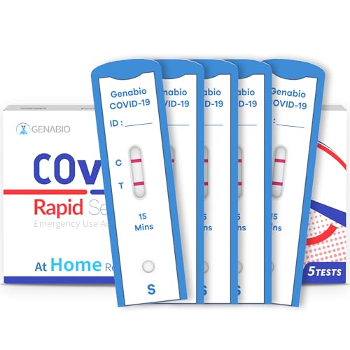Genabio COVID Home Test (1 Pack - 5 Tests) – FDA EUA Authorized, 15-Minute at-Home Results, OTC at Home Covid Test Kit, Nasal Swab, Easy to Use & No Discomfort, Ages 2+