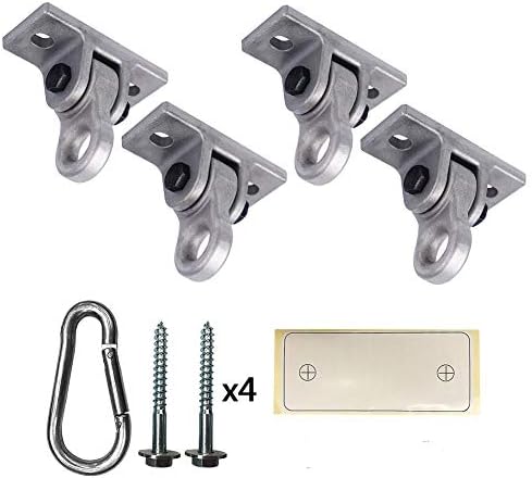 Heavy Duty White Metal Color Swing Hangers Screws Bolts Included Over 5000 lb Capacity Playground Porch Yoga Seat Trapeze Wooden Sets Indoor Outdoor (4 Pack)