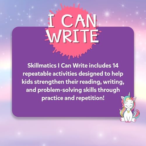 Skillmatics I Can Write Unicorns - Reusable Preschool Learning Activities, Educational Toy and Game, Back to School Supplies, Gifts for Students, Kids, Toddlers Ages 3, 4, 5, 6
