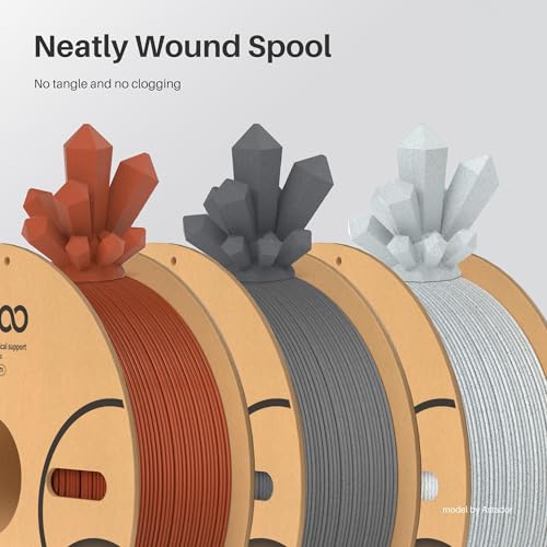 ELEGOO PLA Filament 1.75mm Marble Brick Red 1KG, Rock Stone 3D Printer Filament Dimensional Accuracy +/- 0.02mm, 1kg Spool(2.2lbs) Fits for Most FDM 3D Printers