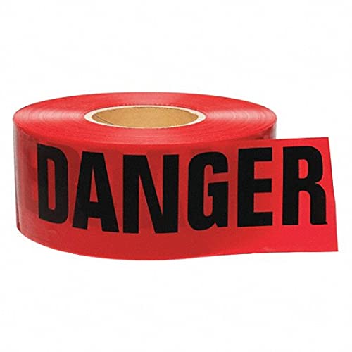 ATERET Premium Red Danger Tape 2-Pack 3 inch x 1000 feet, Hazard Safety Tape, Construction Tape for Danger/Hazardous Area, Ideal Use for Halloween Decorations, Holiday, Party, Yard, Garden, Work-Site