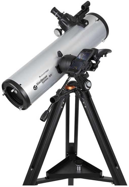 Celestron StarSense Explorer DX 130AZ App-Enabled Telescope – 130mm Newtonian Reflector with Smartphone Dock & StarSense App – iPhone & Android Compatible – Easy-to-Use for Beginners