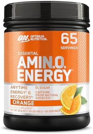 Optimum Nutrition Amino Energy - Pre Workout with Green Tea, BCAA, Amino Acids, Keto Friendly, Green Coffee Extract, Energy Powder - Orange Cooler, 65 Servings (Packaging May Vary)