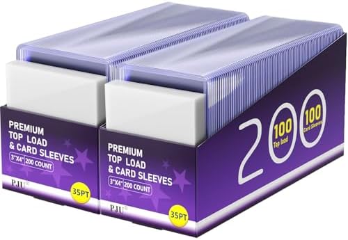 400 Card Sleeves Top Loaders for Cards, Toploaders Premium Baseball Card Sleeve Hard Plastic, 3" x 4" Trading Cards Holder, Sports Protectors(200 Toploaders + 200 Penny Sleeves)