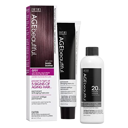 AGE beautiful Permanent Hair Color Dye Liqui Creme | 100% Gray Coverage | Anti-Aging Haircolor | Biotin for Thicker, Fuller Hair | Professional Salon Coloring