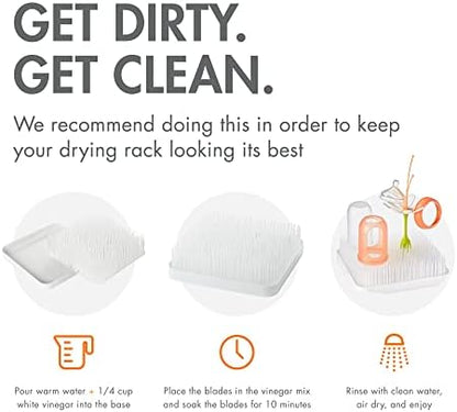 Boon Lawn Countertop Baby Bottle Drying Rack - White - Bottle Rack and Organizer - Baby Feeding Essentials - 13.5 x 11 x 2.5 - 1 Count