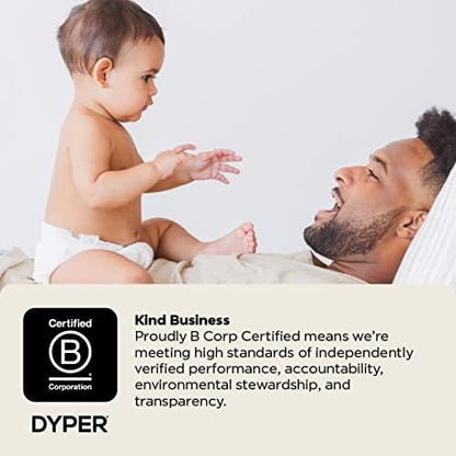 DYPER - Baby Diapers Hypoallergenic Cloth Alternative Day & Overnight Protection - Made with Plant-Based* & Skin-Friendly Ingredients - Size 1 (36 Count)
