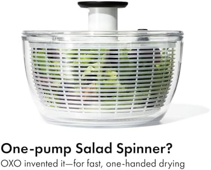 OXO Good Grips Salad Spinner | Lettuce Spinner | Fruit Washer | Fruit Washing Bowl with Strainer | Vegetable Cleaner | Salad Cleaner | Lettuce Washer | 6.22 Quart Capacity