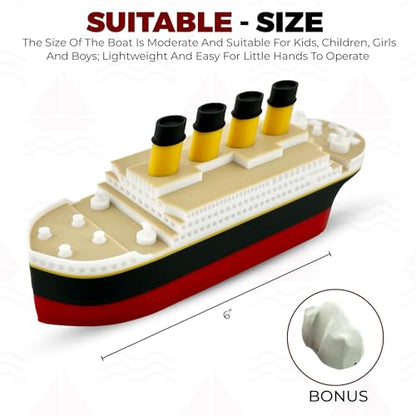 The Original 6 inch Floating Titanic Bath Toy from Tubtastic with free large Iceberg. Bath toy, Pool toy, RMS Titanic.