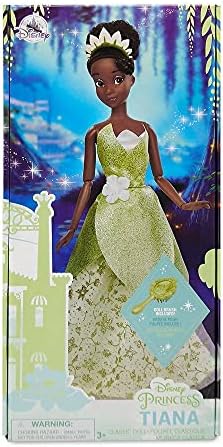 Disney Store Official Disney Princess Classic Doll (Tiana from The Princess and the Frog), 11 Inches, includes Brush with Molded Details, Posable Toy in Classic Outfit - Disney Princess Toys for Girls