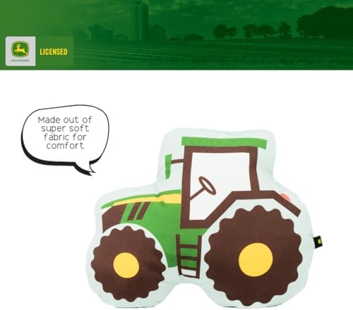 Franco Bedding Super Soft Plush Decorative Throw Cuddle Pillow, John Deere Trailer Tractor