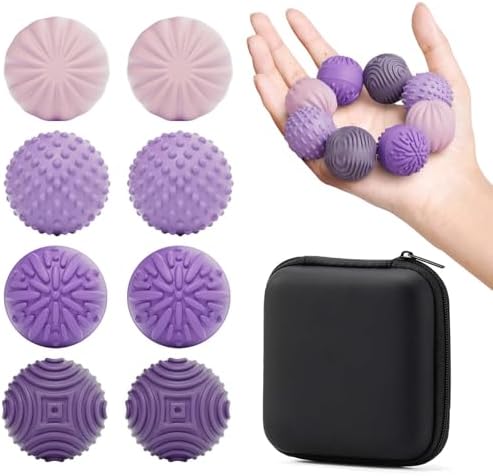 Silicone Magnetic Balls Fidget Toys for Adults & Teens,8PCS Stress Relief Sensory Toys for Autism ADHD Anxiety,Fun Textures Gadgets,Office Desk Toy,Stocking Stuffers for Men Women Teen Gifts