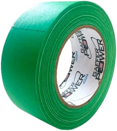 Gaffer Power Real Professional Grade Gaffer Tape, Made in The USA, Heavy-Duty Gaffers Tape, Durable, Versatile, Non-Reflective, Multipurpose. (2 in x 30 Yds, Chrome Green)