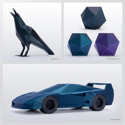 ELEGOO PLA Filament 1.75mm Galaxy Black 1KG, Shiny 3D Printer Filament Dimensional Accuracy +/- 0.02mm, 1kg Spool(2.2lbs) 3D Printing Filament for Most FDM 3D Printers