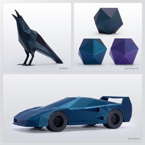 ELEGOO PLA Filament 1.75mm Galaxy Peacock Blue 1KG, Shiny 3D Printer Filament Dimensional Accuracy +/- 0.02mm, 1kg Spool(2.2lbs) 3D Printing Filament Fits for Most FDM 3D Printers