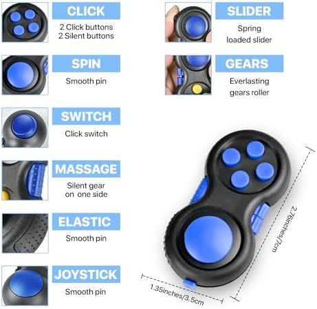 5Pcs Fidget Toys Adults Set, Autism Sensory Pack with figette Cube Magnetic Rings Pad ADHD Stress Relief for Kids Teen, Cool Gadget Desk Spinner Christmas Stocking Stuffer
