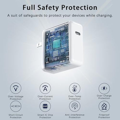 Mac Book Pro Charger - 100W USB C Charger Compatible with Type C MacBook Pro 16, 15, 14, 13 Inch, New MacBook Air 15 inch 2025/2024, iPad Pro and All USB c Device, USB C to C Power Adapter