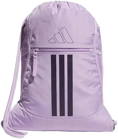 adidas Alliance Sackpack, Drawstring Backpack, Lightweight Small Gym Bag for Women and Men, Powder Plum Purple/Aurora Plum Purple, One Size