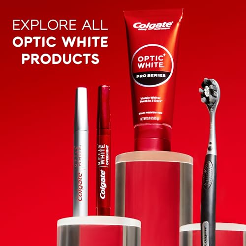 Colgate Optic White Overnight Teeth Whitening Pen, Teeth Stain Remover to Whiten Teeth, 35 Nightly Treatments, 0.08 Fl Oz