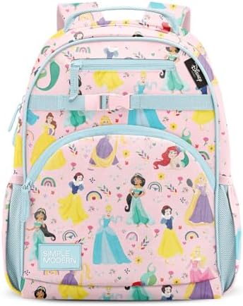 Simple Modern Large Disney Kids Backpack for School Girls and Boys | Princesses Elementary Backpack for Teen | Fletcher Collection | Kids - 16" tall | Princess Rainbows