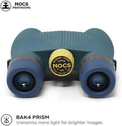 Nocs Provisions Standard Issue 10x25 Waterproof Binoculars, 10X Magnification, Bak4 Prism, Wide View Multi-Coated Lenses for Bird Watching, Hiking & Backpacking - Pacific Blue II