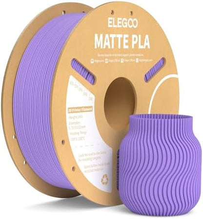 ELEGOO Matte PLA Filament Lavender Purple 1KG, 1.75mm 3D Printer Filament Dimensional Accuracy +/- 0.02mm, 1kg Carboard Spool (2.2lbs) Fits for Most FDM 3D Printers