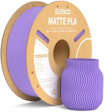 ELEGOO Matte PLA Filament Lavender Purple 1KG, 1.75mm 3D Printer Filament Dimensional Accuracy +/- 0.02mm, 1kg Carboard Spool (2.2lbs) Fits for Most FDM 3D Printers