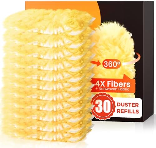 30 Count Heavy Duty Duster Refills for Swiffer, Multisurface 360° Larger Size Dusters with 4X Microfibers, Unscented Disposable Dusters for Cleaning Home, Blinds, Fans, Corners (Only Duster)