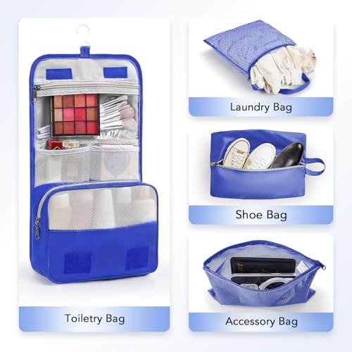 8 Set Compression Packing Cubes for Travel Essentials,Compressible Expandable Packing Cubes for Suitcase,OlarHike Luggage Organizer Bags for Travel,Handy Helper for Organizing Clothes(Klein Blue)