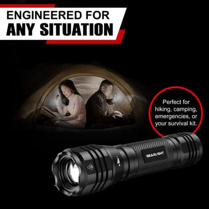GearLight S1050 LED Flashlight High Lumens - for Camping, Hiking, Dog Walking - Powerful Emergency Flashlights with 3 Modes for Outdoor Use - Bright Flashlight - 2 Pack, (Batteries Not Included)