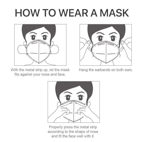 LEMENT KN95 Face Masks 100 Pack,5-Ply Breathable Cup Dust Disposable Masks For Adult,Teenager