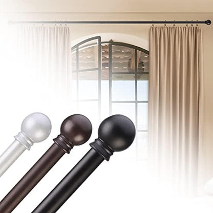 Curtain Rods for windows 28-78 inch, 5/8 inch Decorative Matte Black Splicing Heavy Duty Metal Curtain Rod set with Brackets